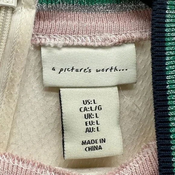 A Picture's Worth Top Womens L Embroidered Ruffled Yoke Short Sleeve Off White - Picture 7 of 11